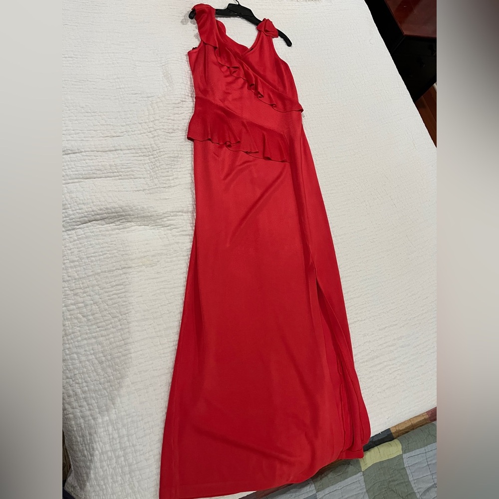St. John Red Sleeveless Maxi Dress
